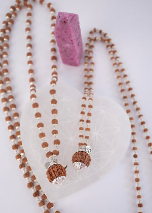 Sterling silver capped seven mukhi rudraksha