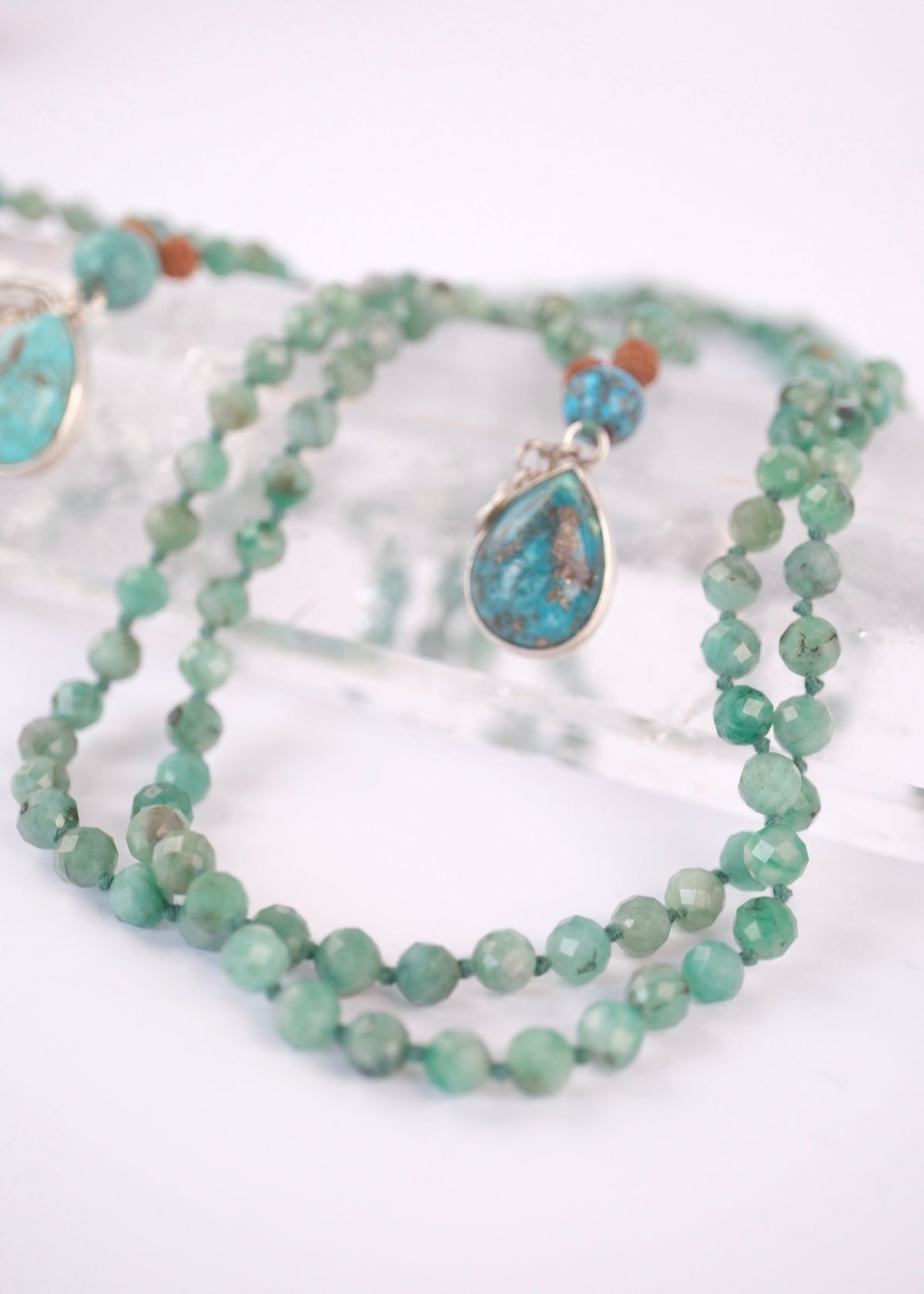 Old Firoza. Emerald Mala