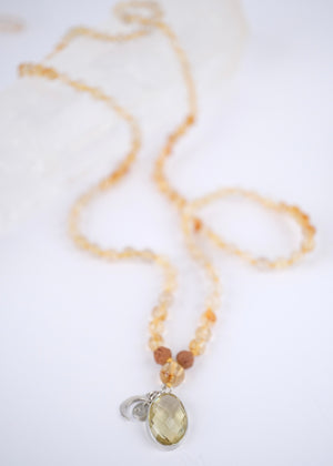 SOLAR PLEXUS Chakra Mala | Citrine, Lemon Quartz & Rudraksha