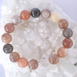 CHANDRA KALA Bracelet 'The Light of the Moon' | 12mm Moonstone with Herkimer