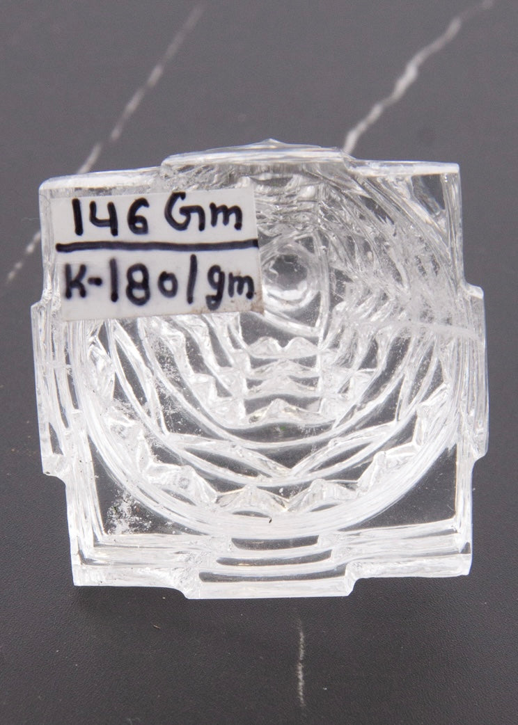 SRI YANTRA | Magnificent Himalayan Clear Quartz. Hand Carved