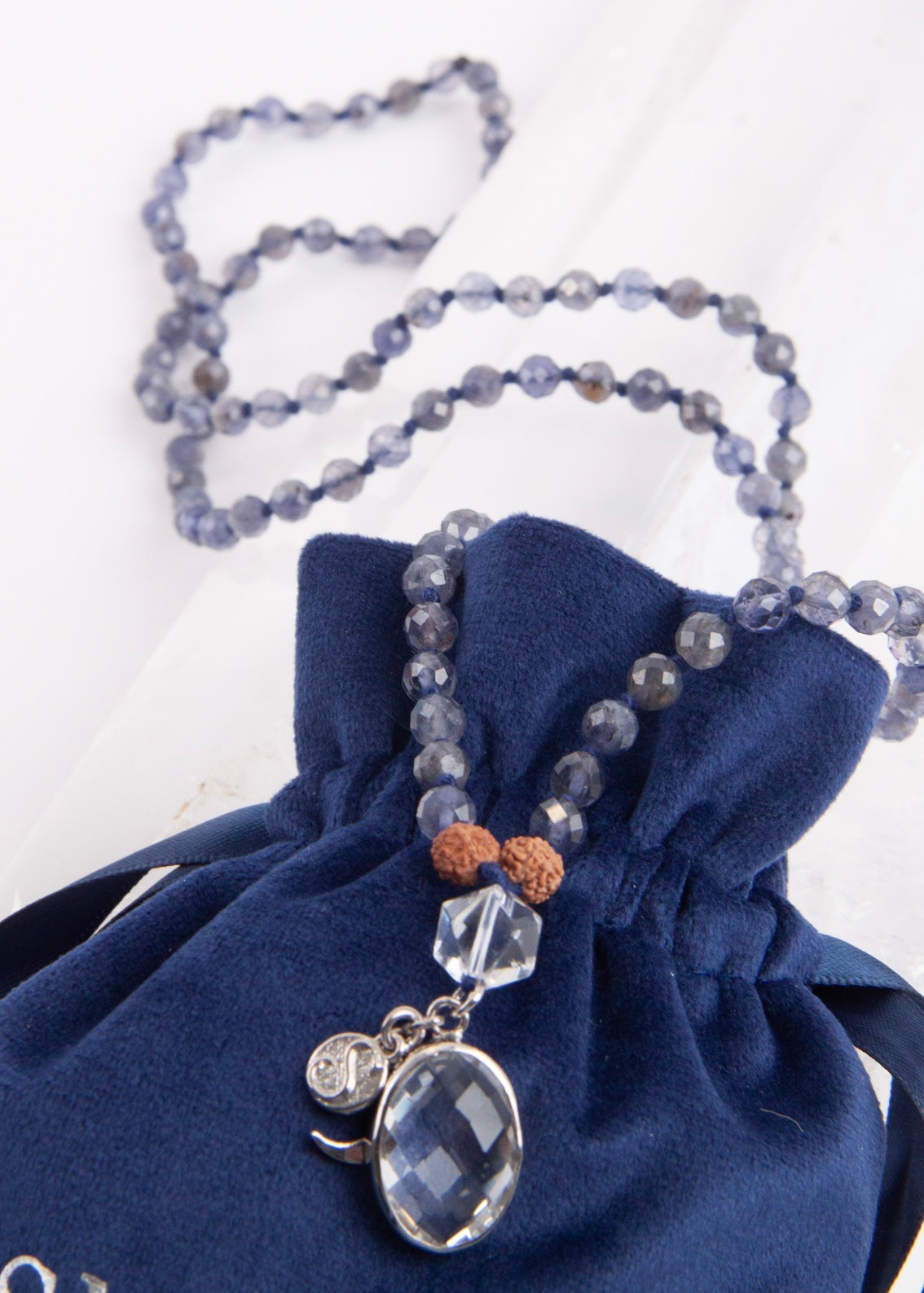 SHAMAN&#39;S Mala | Iolite, Himalayan Quartz, Herkimer, Rudraksha