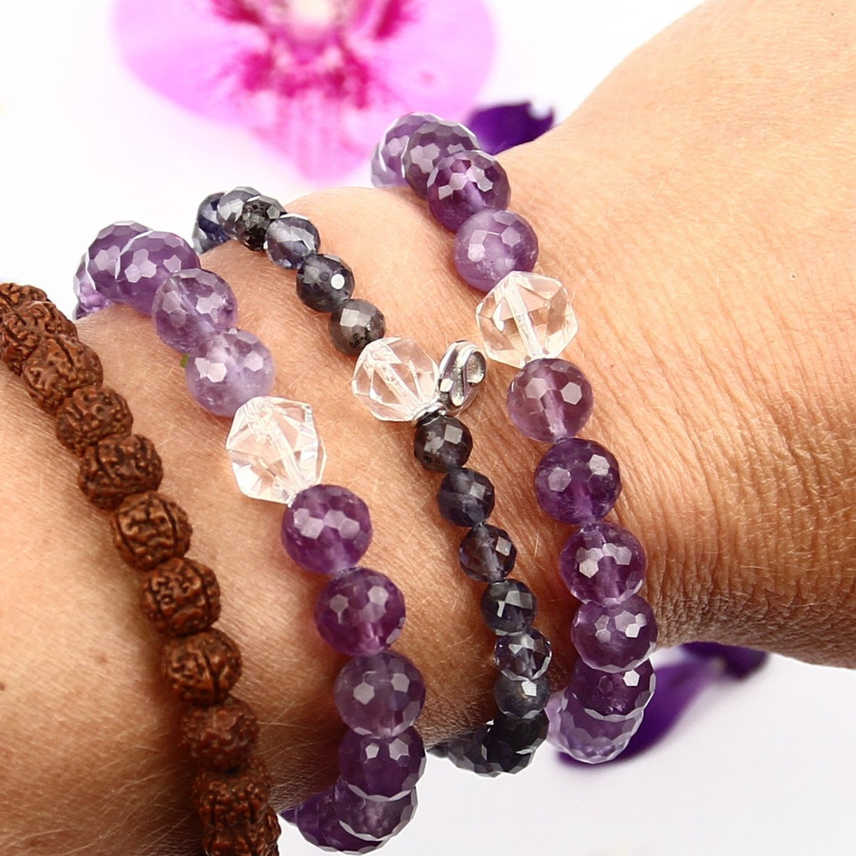 SADHVI Cleanse &amp; Awakening | Faceted Amethyst, Herkimer