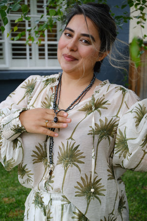 BHISHMA Knowledge Mala | Hematite & Smoky Quartz