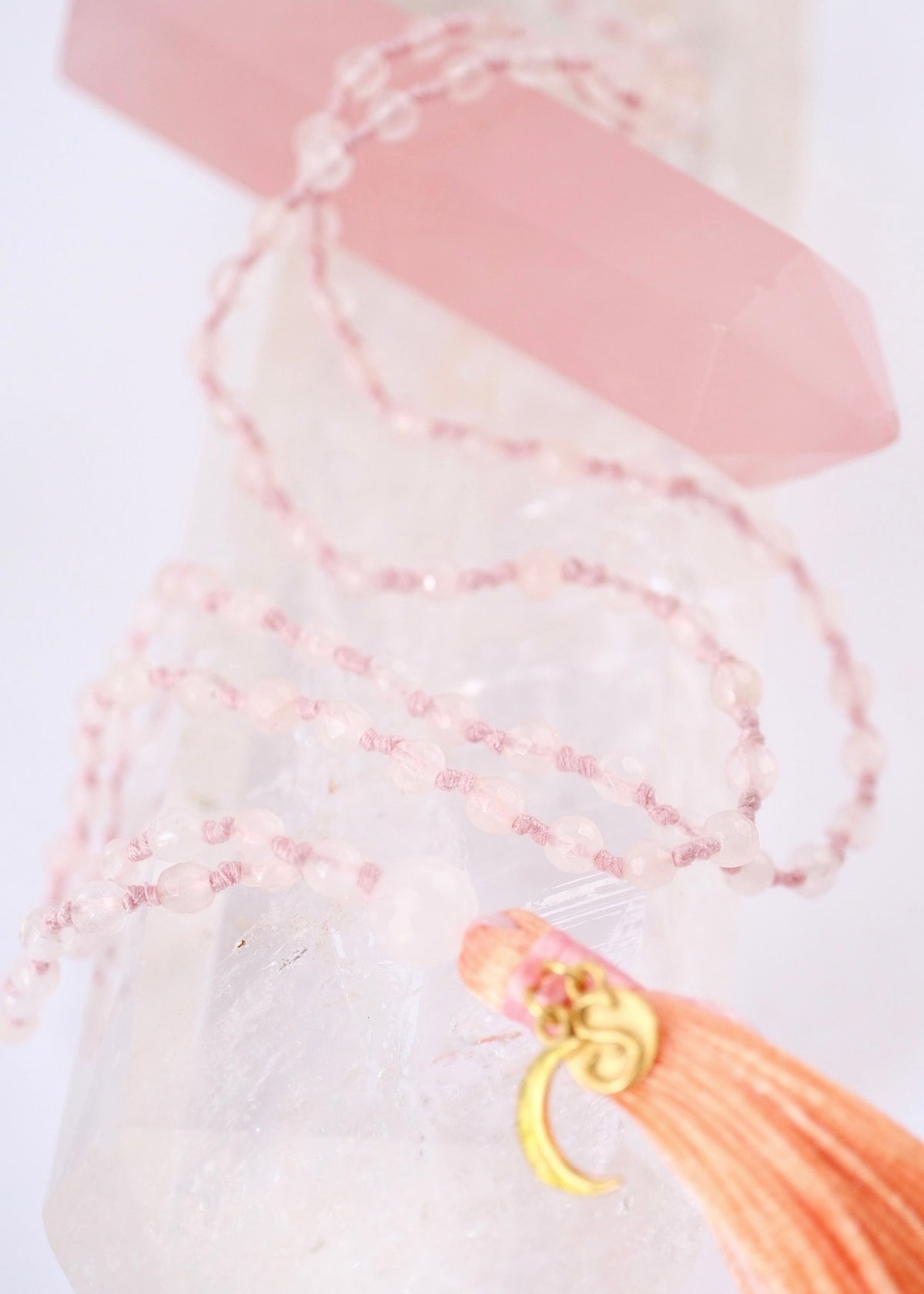 LOVING VIBRATIONS Mala | Finest Madagascan Pure Rose Quartz