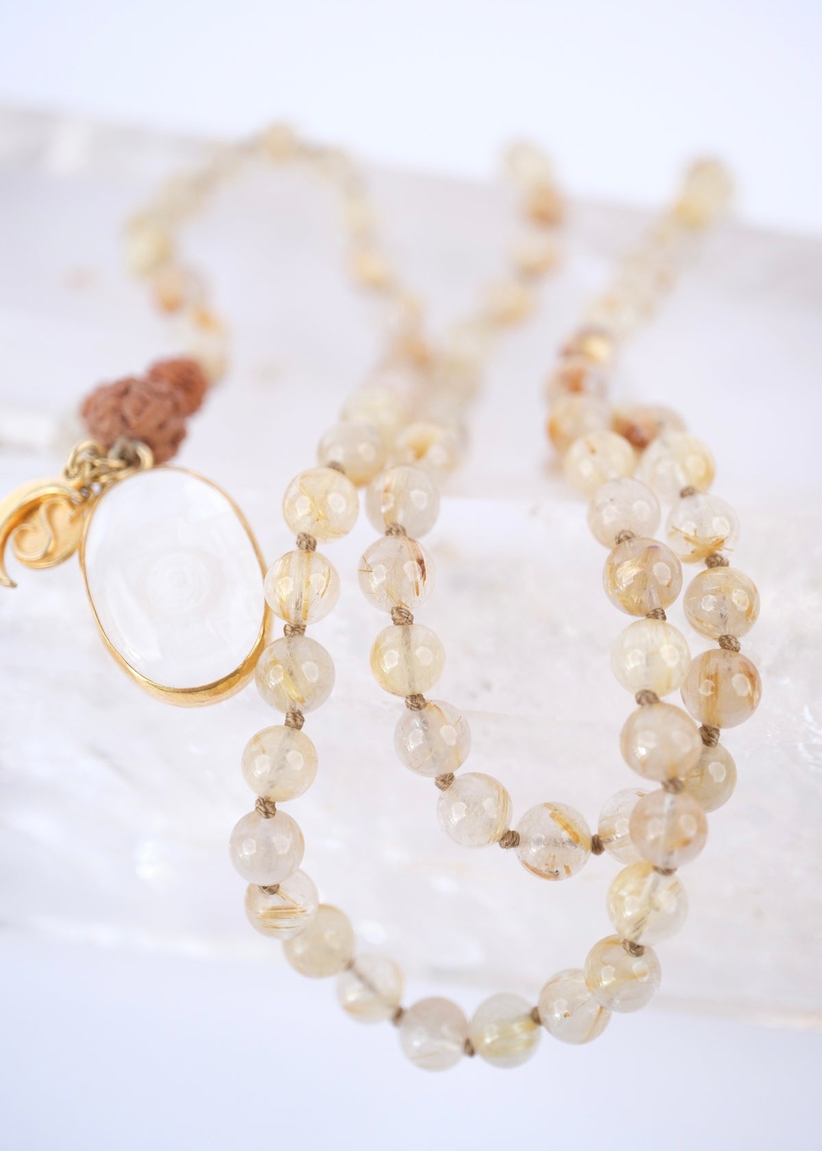 Blessing for the Healer | Gold in Quartz, Sri Yantra Pendant