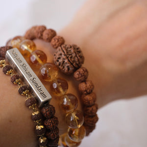 TEMPLE Collection LAKSHMI 7 Mukhi Nepal Guru bead with 7 Mukhi from Indonesia | Rudraksha bracelet