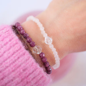 LOVE for the Self within bracelet | faceted 4mm Rose Quartz