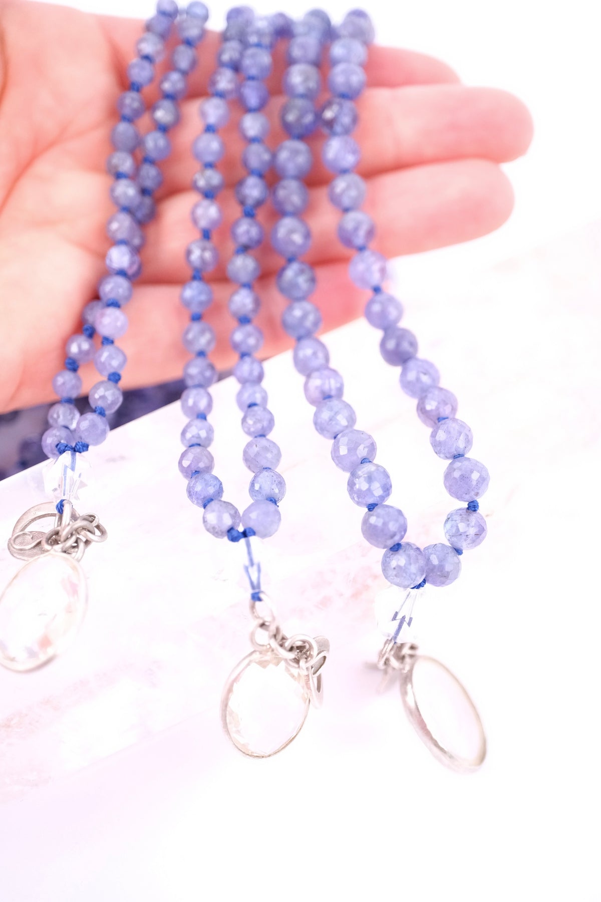 KASHI Awakened Mala | Tanzanite &amp; Himalayan Quartz | Shiva Consciousness