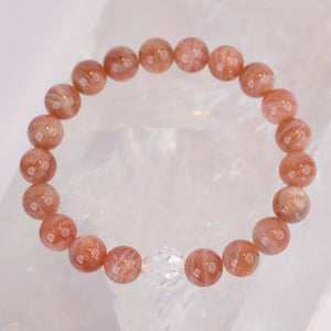 SURYA Blessings | 10mm Sunstone, Herkimer Quartz bracelet