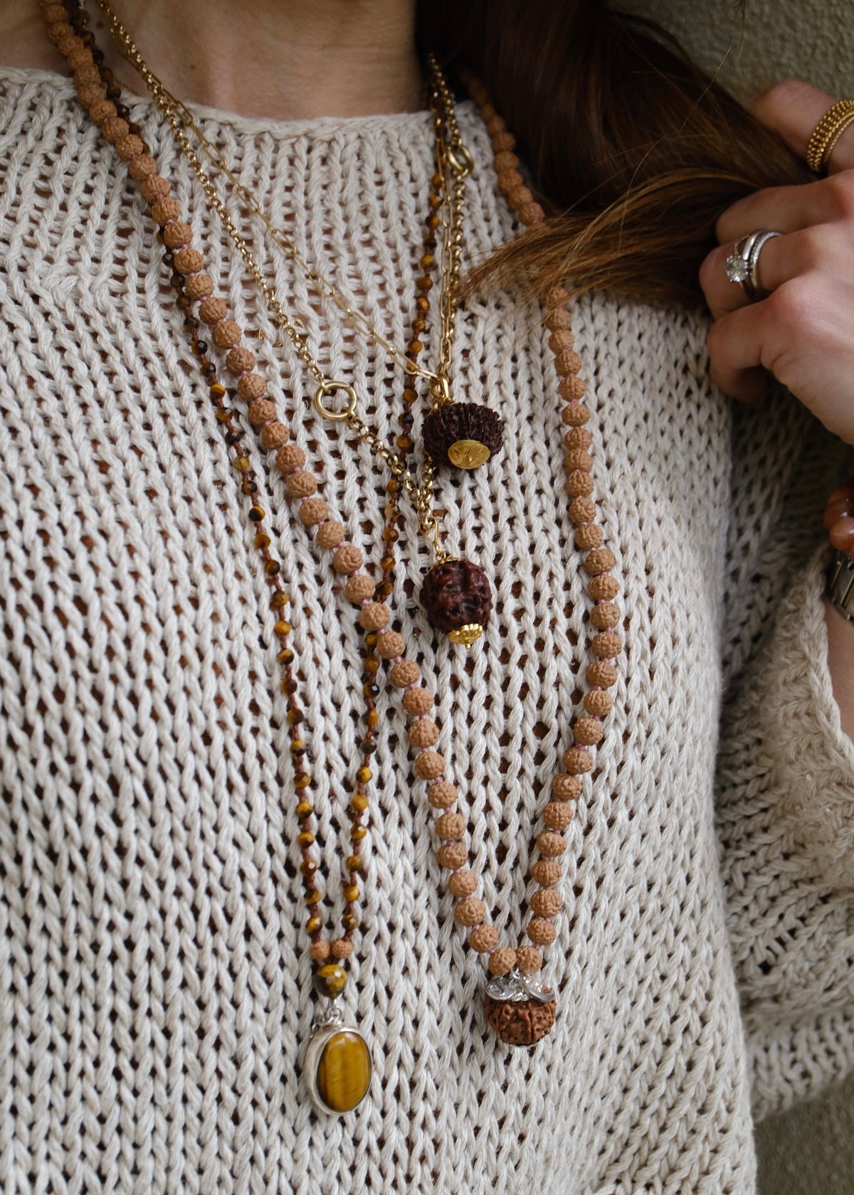SHANMUKHA Six Mukhi Guru bead Mala 'Courage joined to Wisdom Mala' | Nepal 6 Mukhi Rudraksha with 108 5 Mukhi