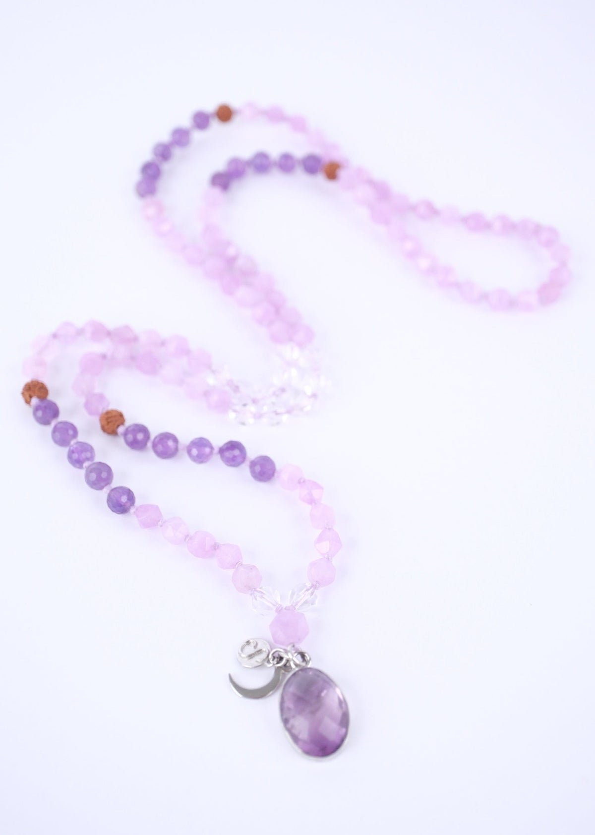 GODDESS of Light | Lavender Amethyst Herkimer Quartz Mala