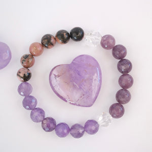 Aushadhi Devi ‘Restoring Wholeness’ | Amethyst, Lepidolite, Rhodonite & Herkimer