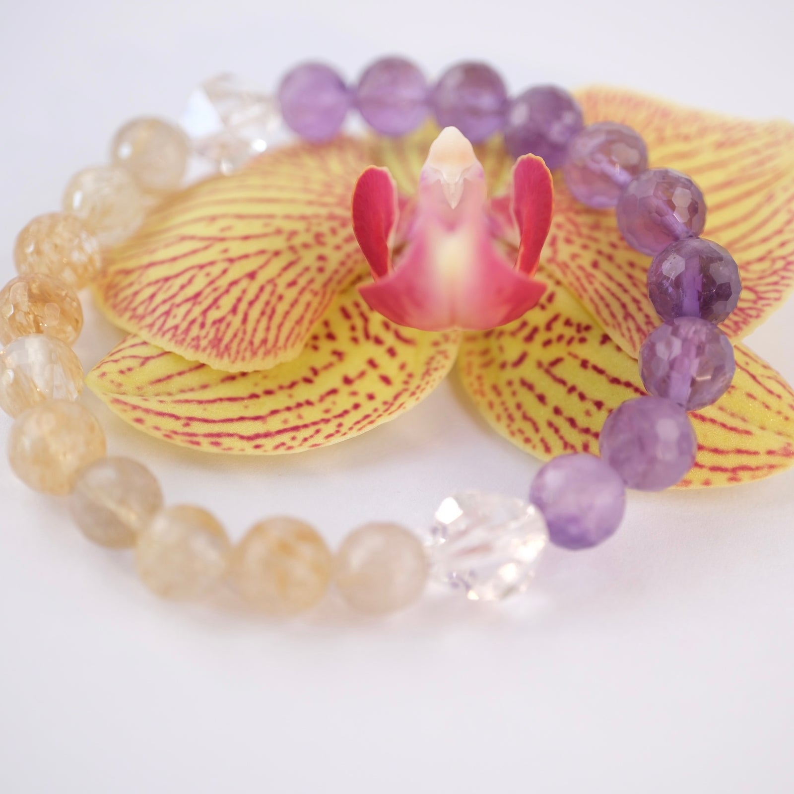 LIGHT SEER Alchemy Bracelet  | Gold in Quartz, Amethyst, Herkimer Bracelet