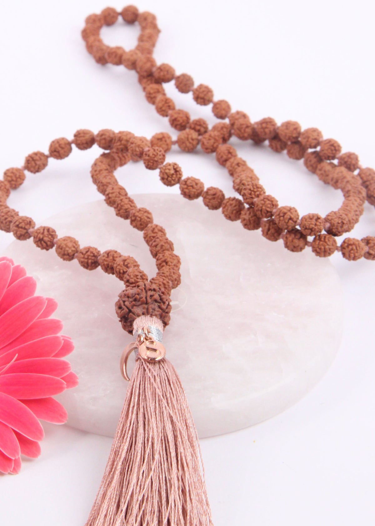 SATTVA Pure &amp; Positive Meditation Mala | Nepal 5 Mukhi Rudraksha Guru Bead