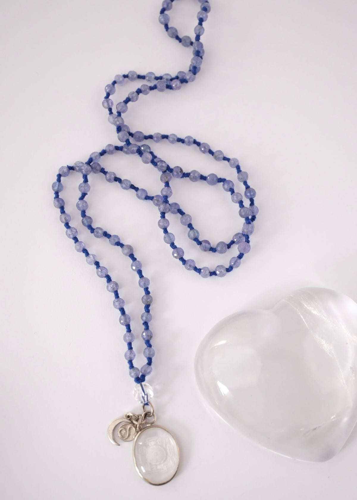 KASHI Awakened Mala | Tanzanite &amp; Himalayan Quartz | Shiva Consciousness