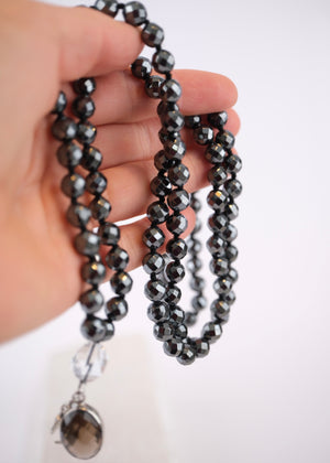 BHISHMA JI Great Knowledge Mala | Hematite & Smoky Quartz