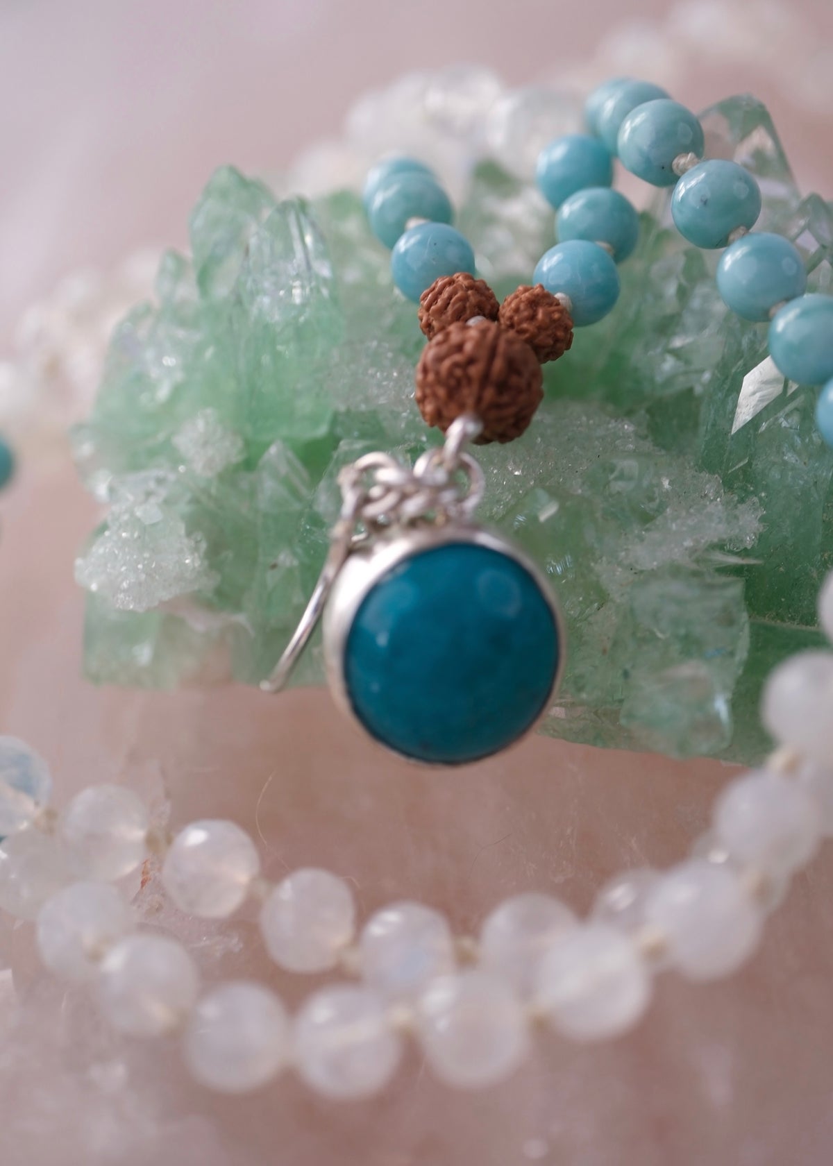 ATLANTIAN MALA | Larimar, Turquoise, Moonstone