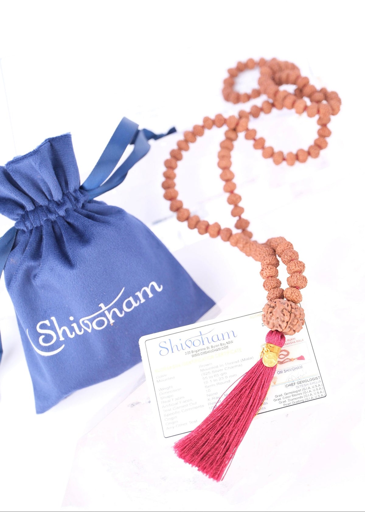 TEMPLE Collection GANAPATI Riddhi Siddhi Mala | Nepal 8 Mukhi Guru bead with 108 Premium Indonesian 8 Mukhi Rudraksha