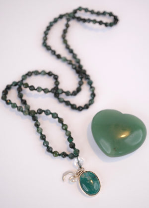 EKAANTA Mala | Finest Persian Turquoise Pendant and Emerald