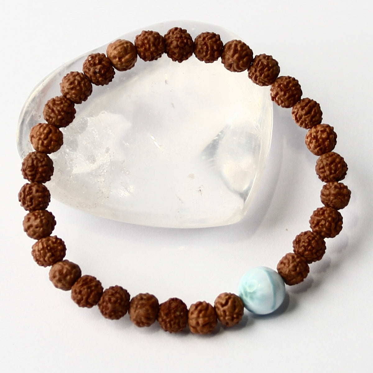 Himalaya LOKA | Rudraksha with Larimar Guru bead