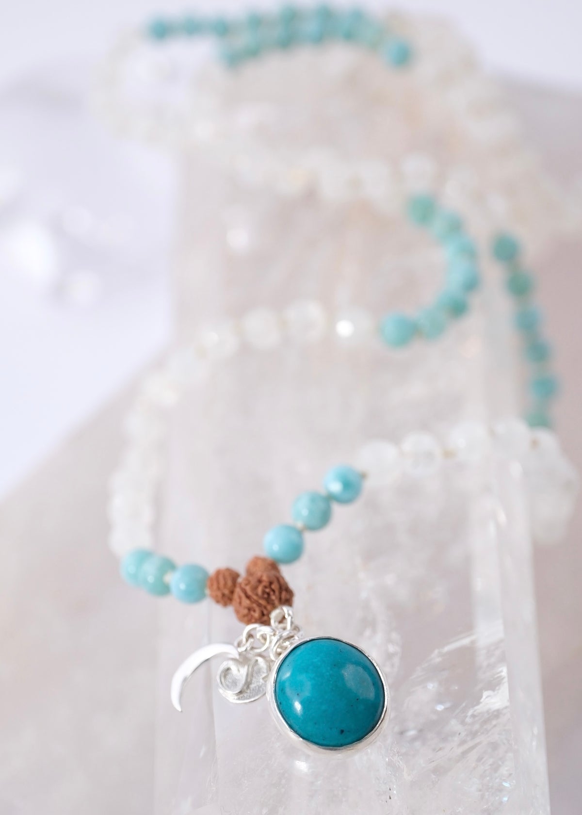 ATLANTIAN MALA | Larimar, Turquoise, Moonstone