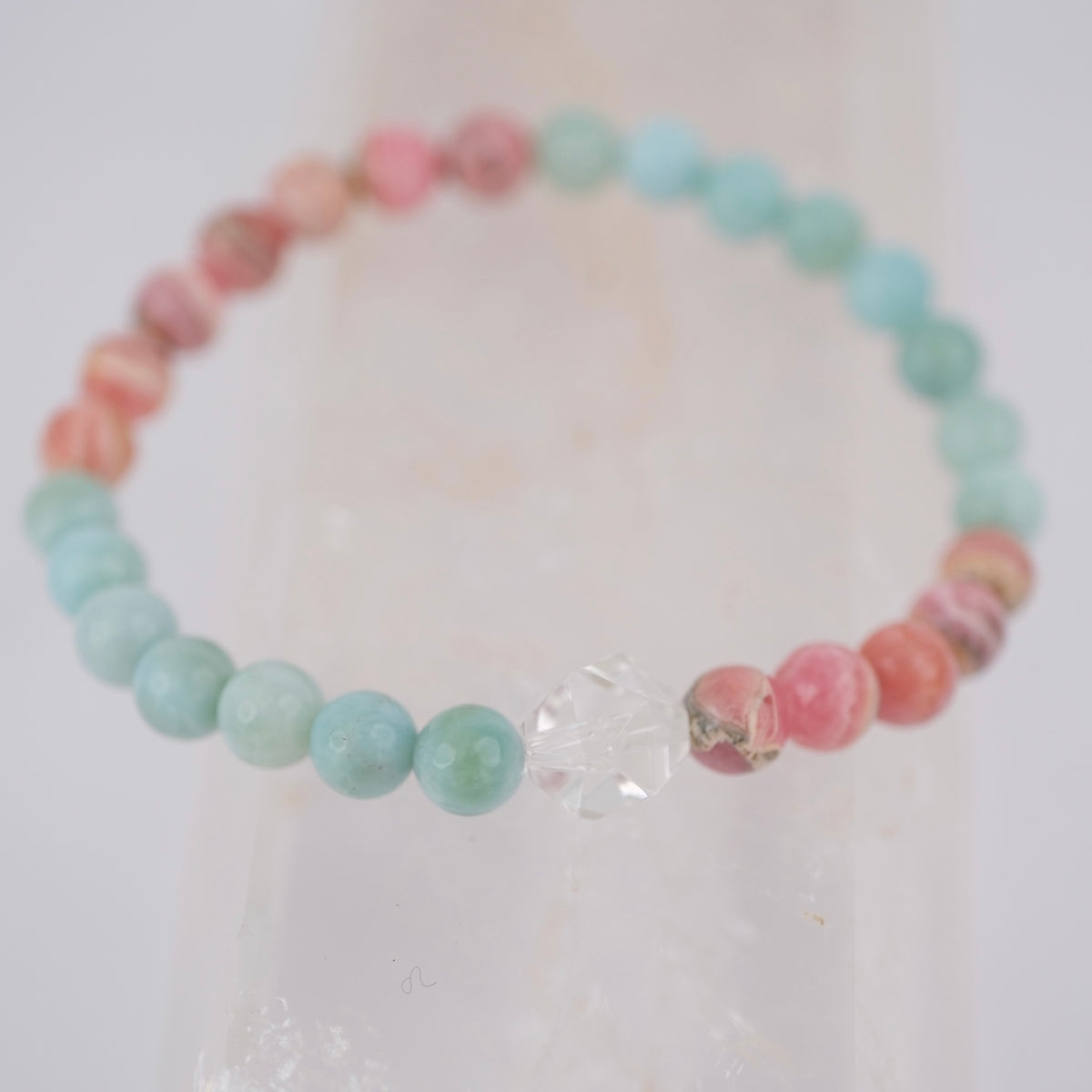 ANAND LOKA Plane of Bliss | Larimar, Rhodochrosite Bracelet