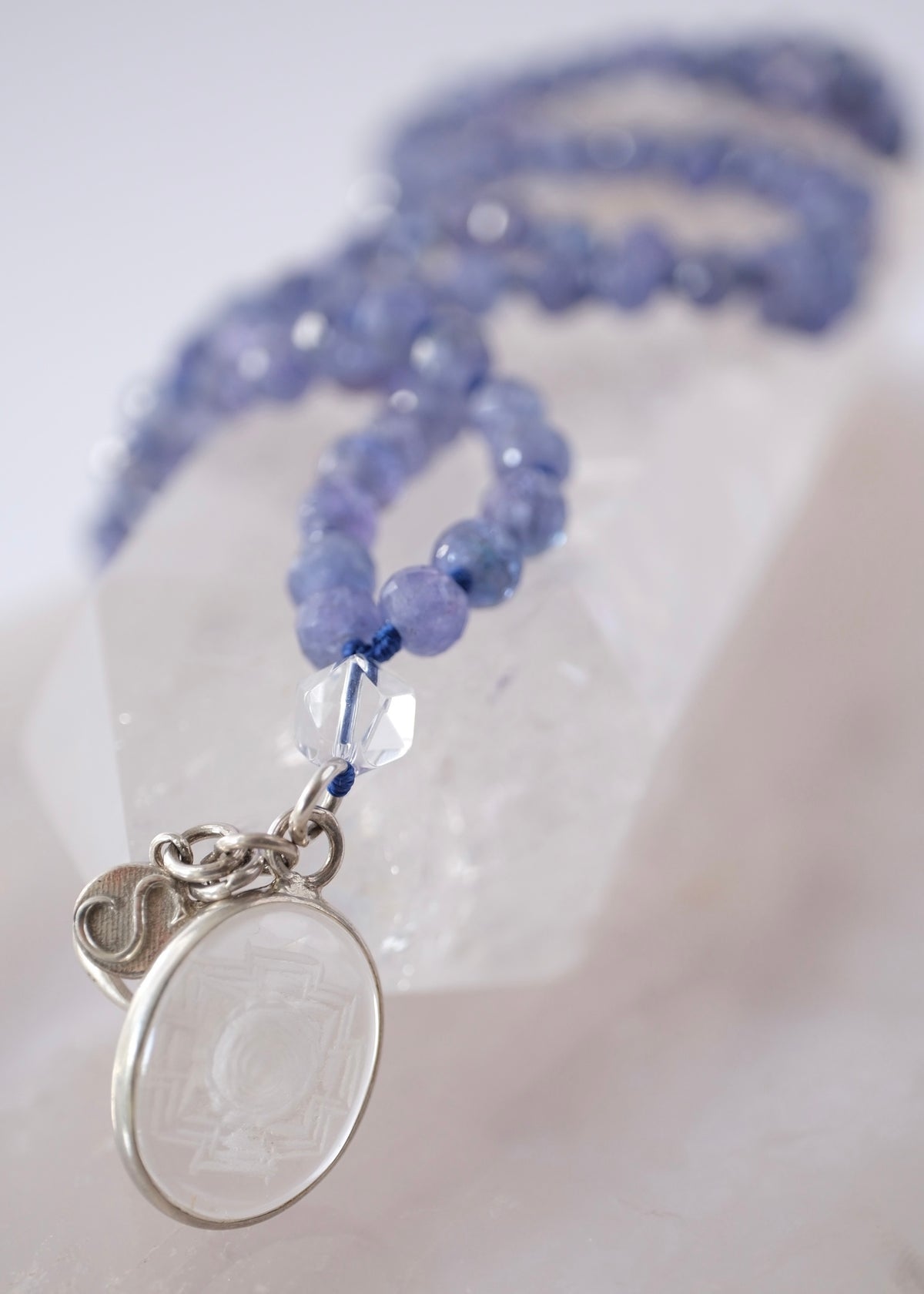 KASHI Awakened Mala | Tanzanite &amp; Himalayan Quartz | Shiva Consciousness