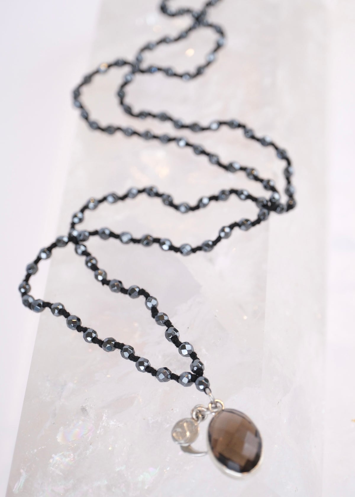 BHISHMA Knowledge Mala | Hematite & Smoky Quartz
