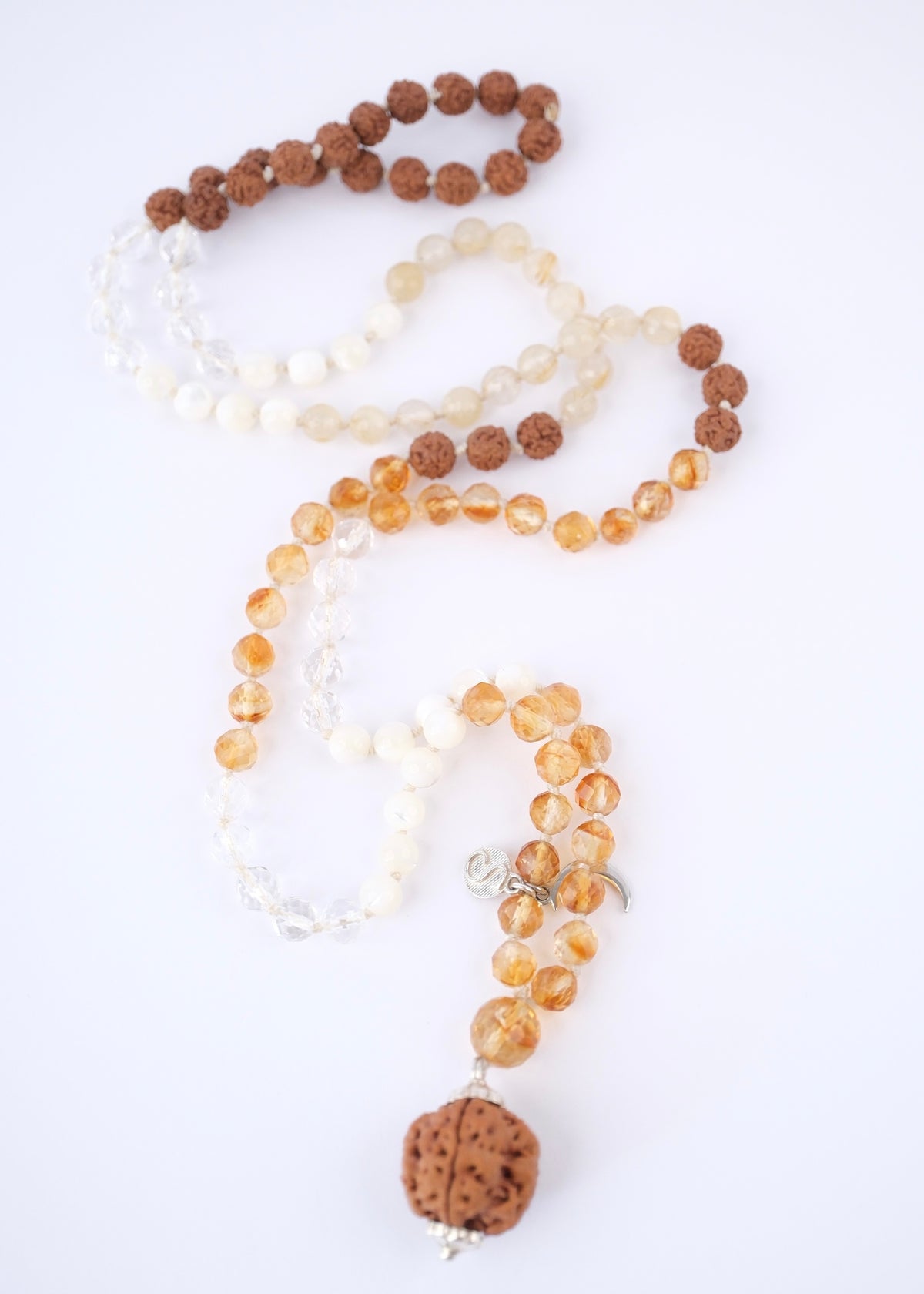PRAJNA Saraswati Wisdom Mala for Harmony and Creativity | Nepal Rudraksha pendant