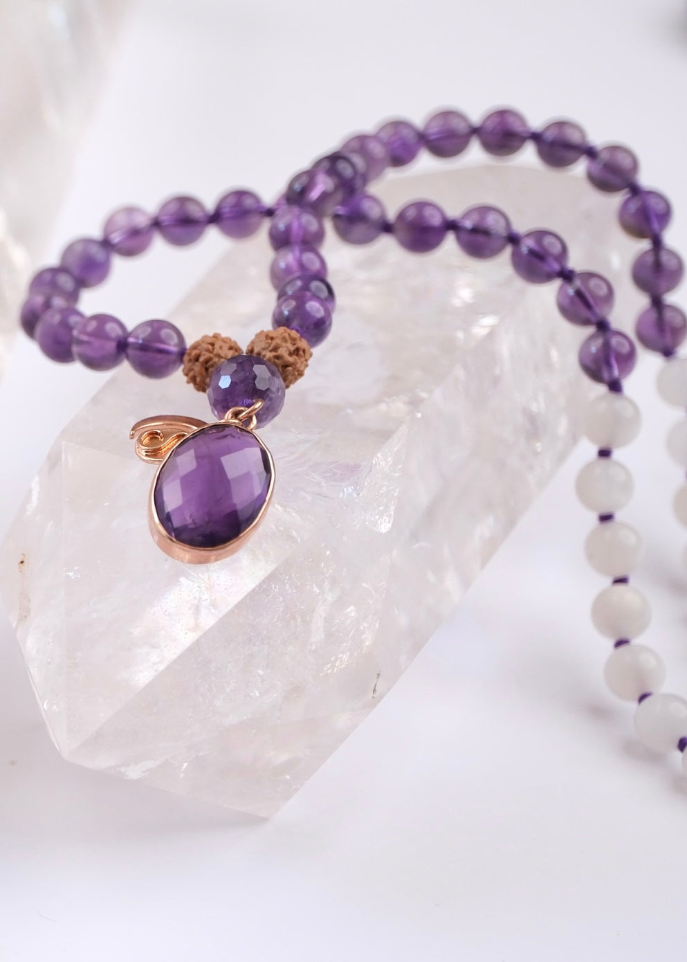 HERO’s Journey | Amethyst, Moonstone, Quartz Mala