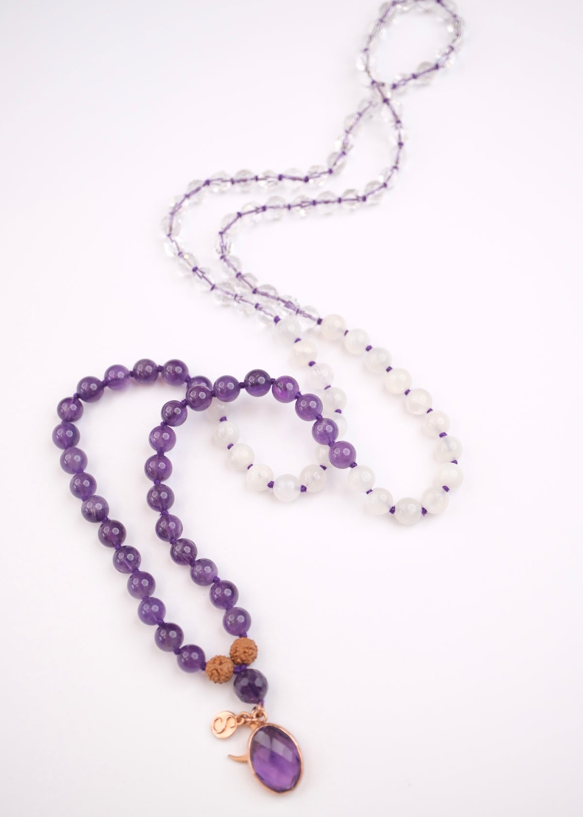 HERO’s Journey | Amethyst, Moonstone, Quartz Mala