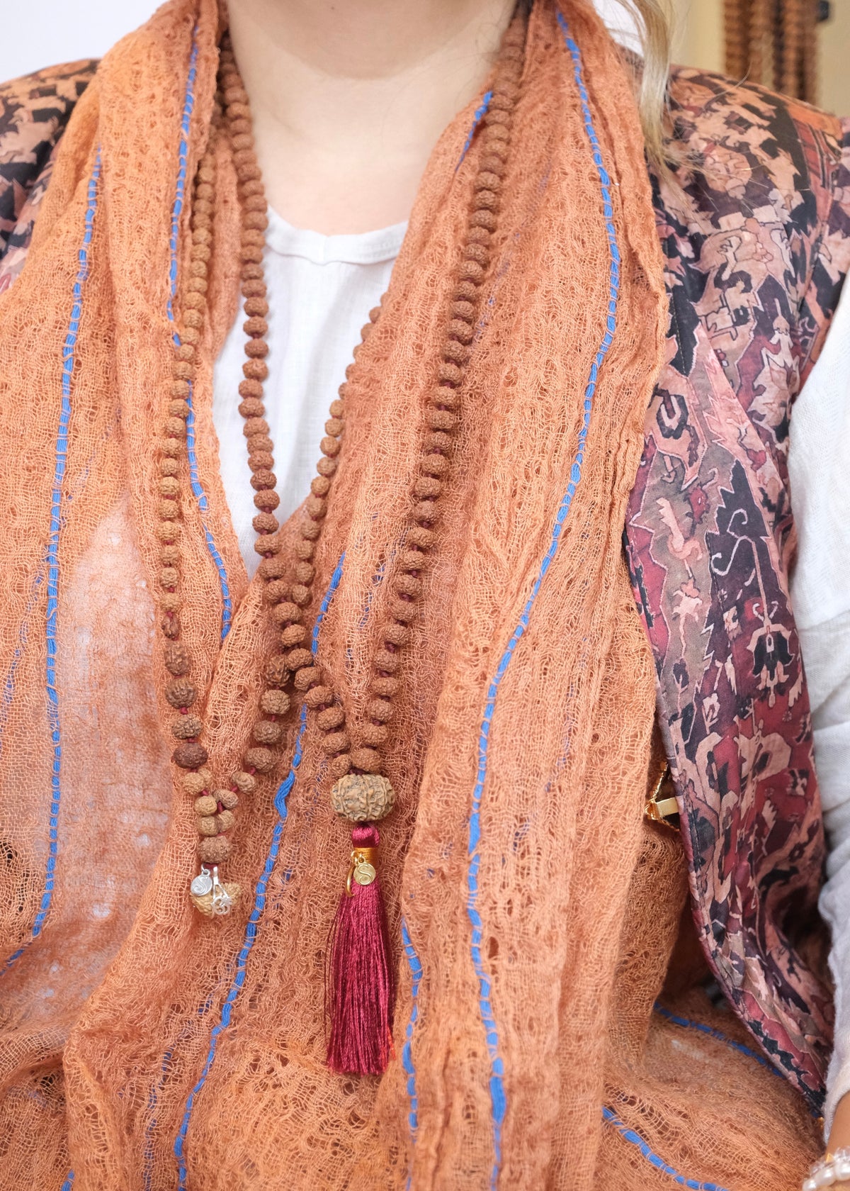 TEMPLE Collection: MAHADEV | NEPAL 5 Mukhi Guru bead, large 10mm premium Rudraksha Mala