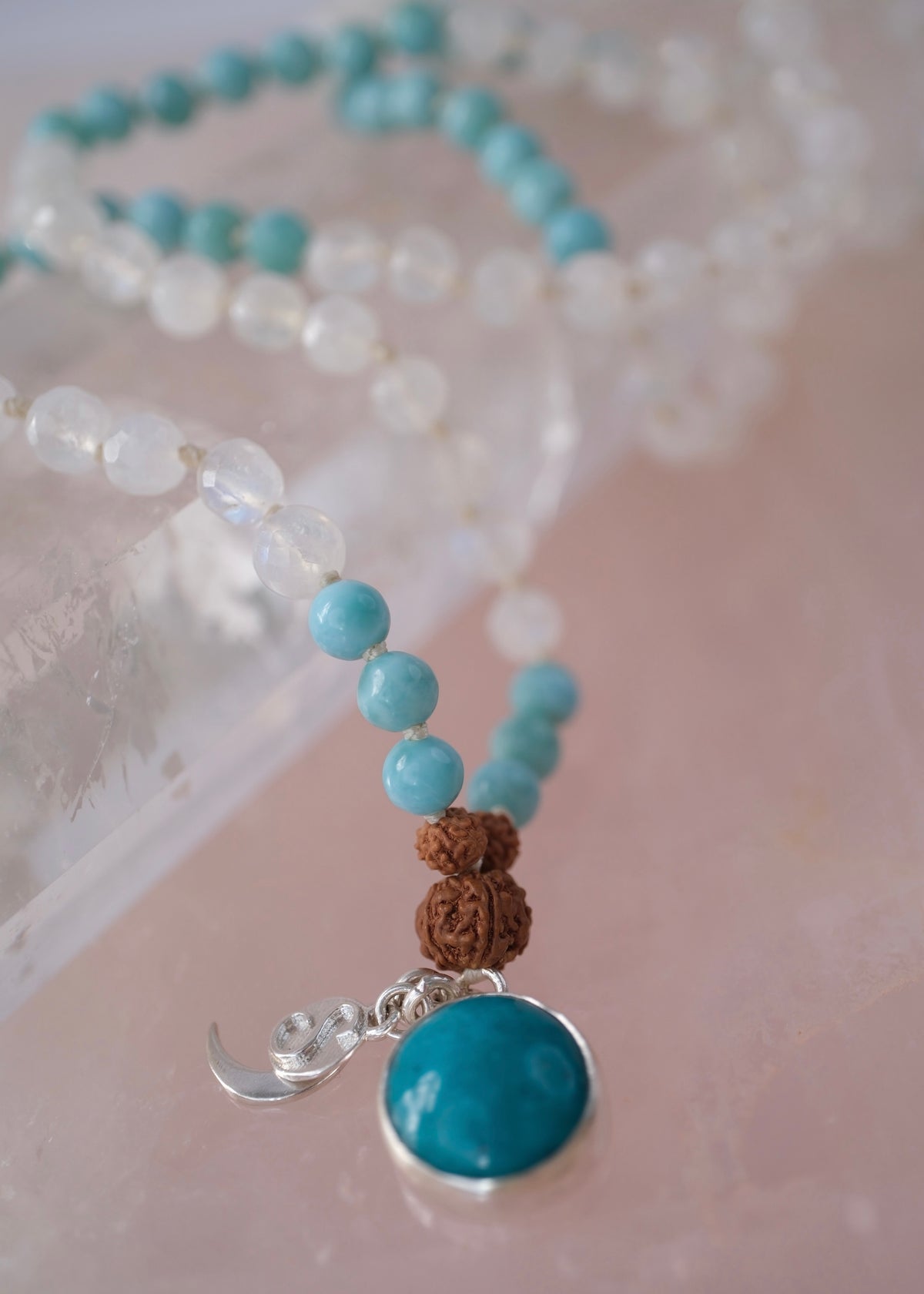 ATLANTIAN MALA | Larimar, Turquoise, Moonstone