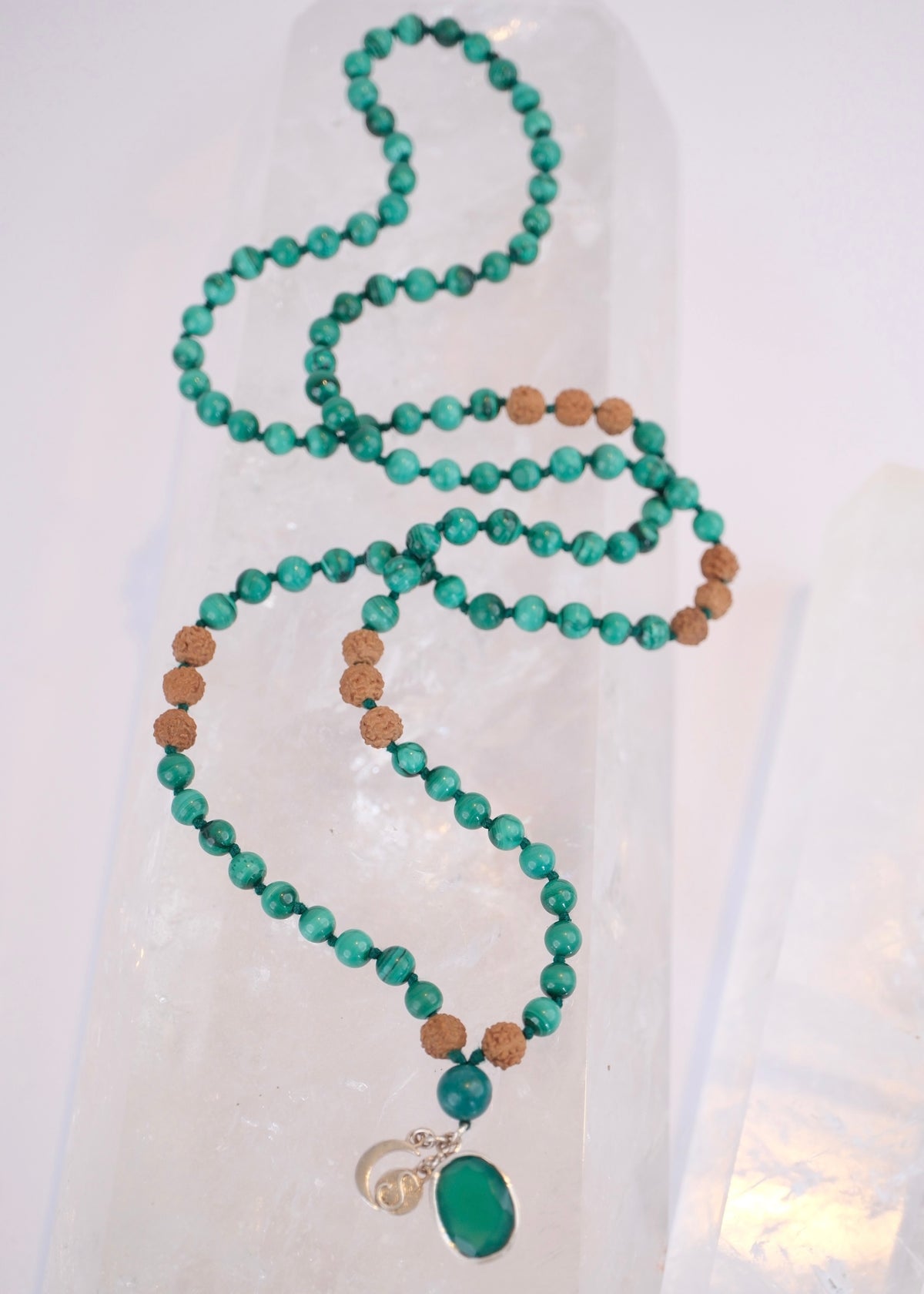 TRANSFORMATION Mala | Malachite, Green Onyx & Rudraksha