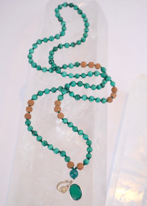TRANSFORMATION Mala | Malachite, Green Onyx & Rudraksha