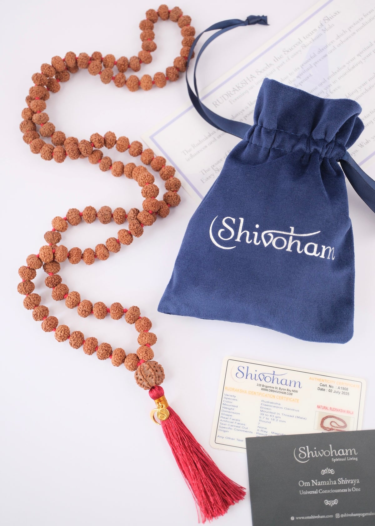Abundance Temple LAKSHMI Mala | all 7 Mukhi Rudraksha from Indonesia &amp; Nepal
