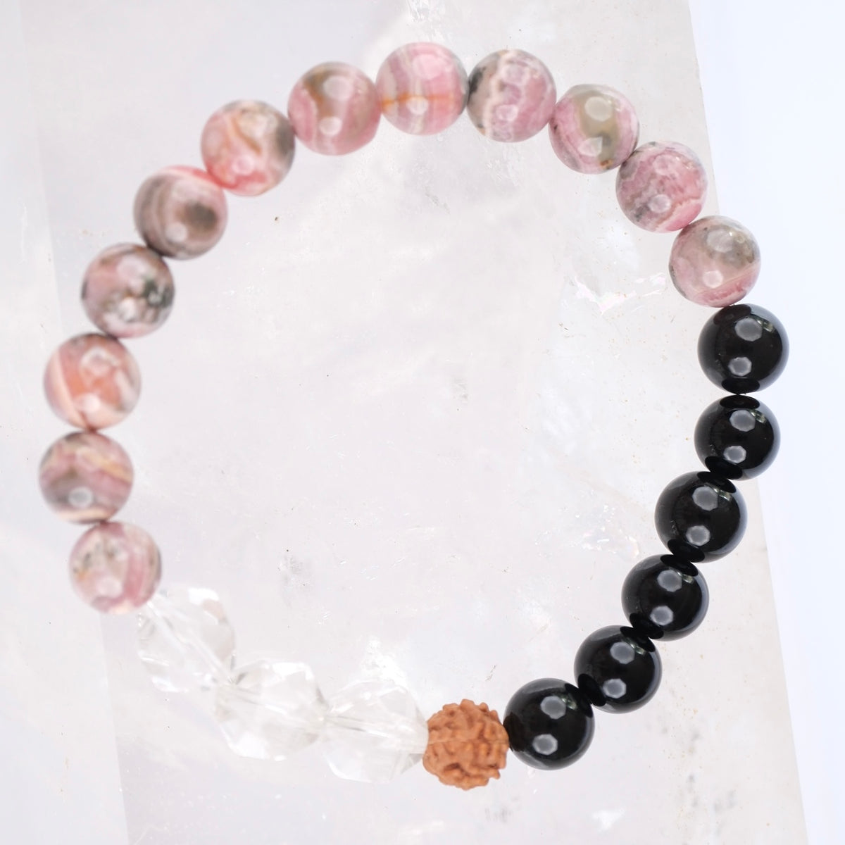 KALI Goddess Awakened | Rhodochrosite, Obsidian, Herkimer, Rudraksha Bracelet