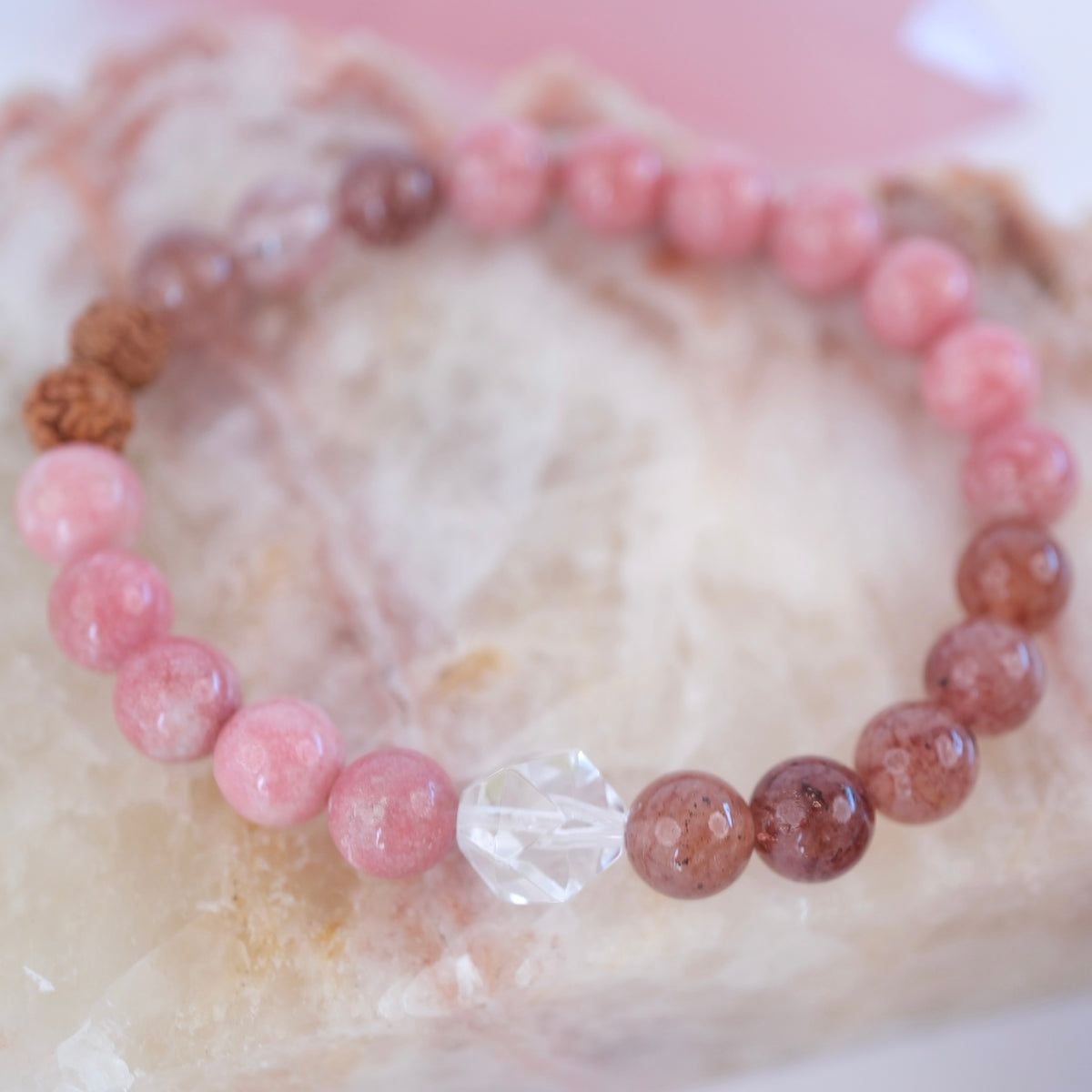 KARUNA Heary of Grace & Compassion | Thulite, Strawberry Quartz bracelet