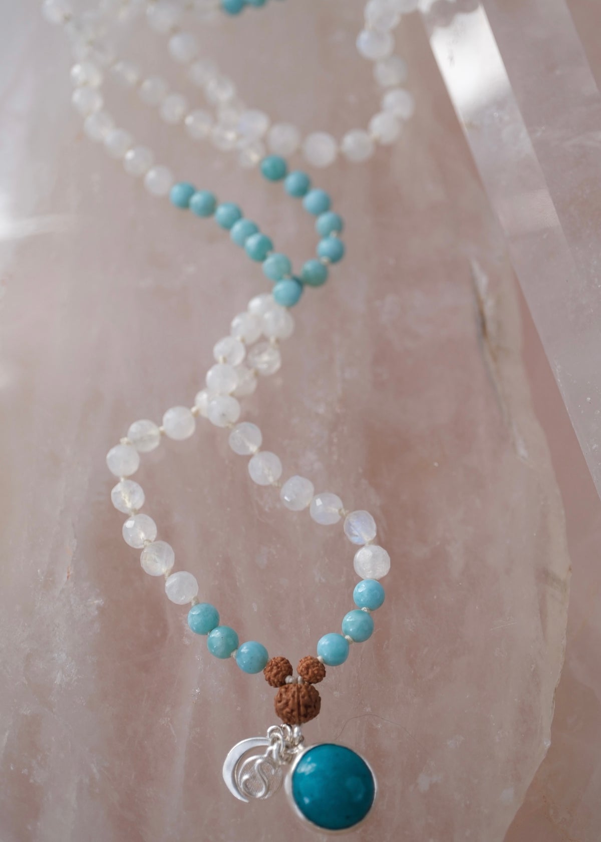 ATLANTIAN MALA | Larimar, Turquoise, Moonstone