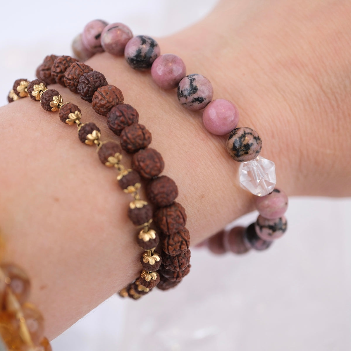 HRIDAYA KAMAL Lotus Heart | Rhodonite bracelet