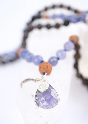 MAHADEV & the Third eye Mala | Tanzanite, Smoky Quartz & Rudraksha Mala