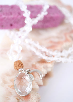 WHITE LIGHT MALA | Herkimer, Himalayan Quartz