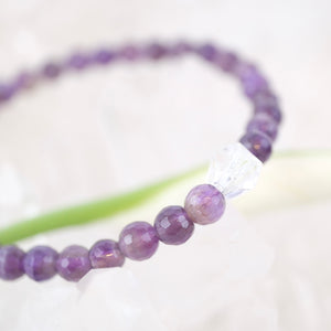 'Violet light of Spirituality' AURA | Faceted Amethyst, Herkimer Quartz