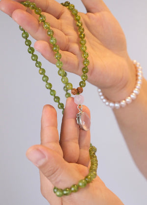 BHUVANESHWARI Goddess of the World Mala | Peridot, Lavender, Rose Quartz