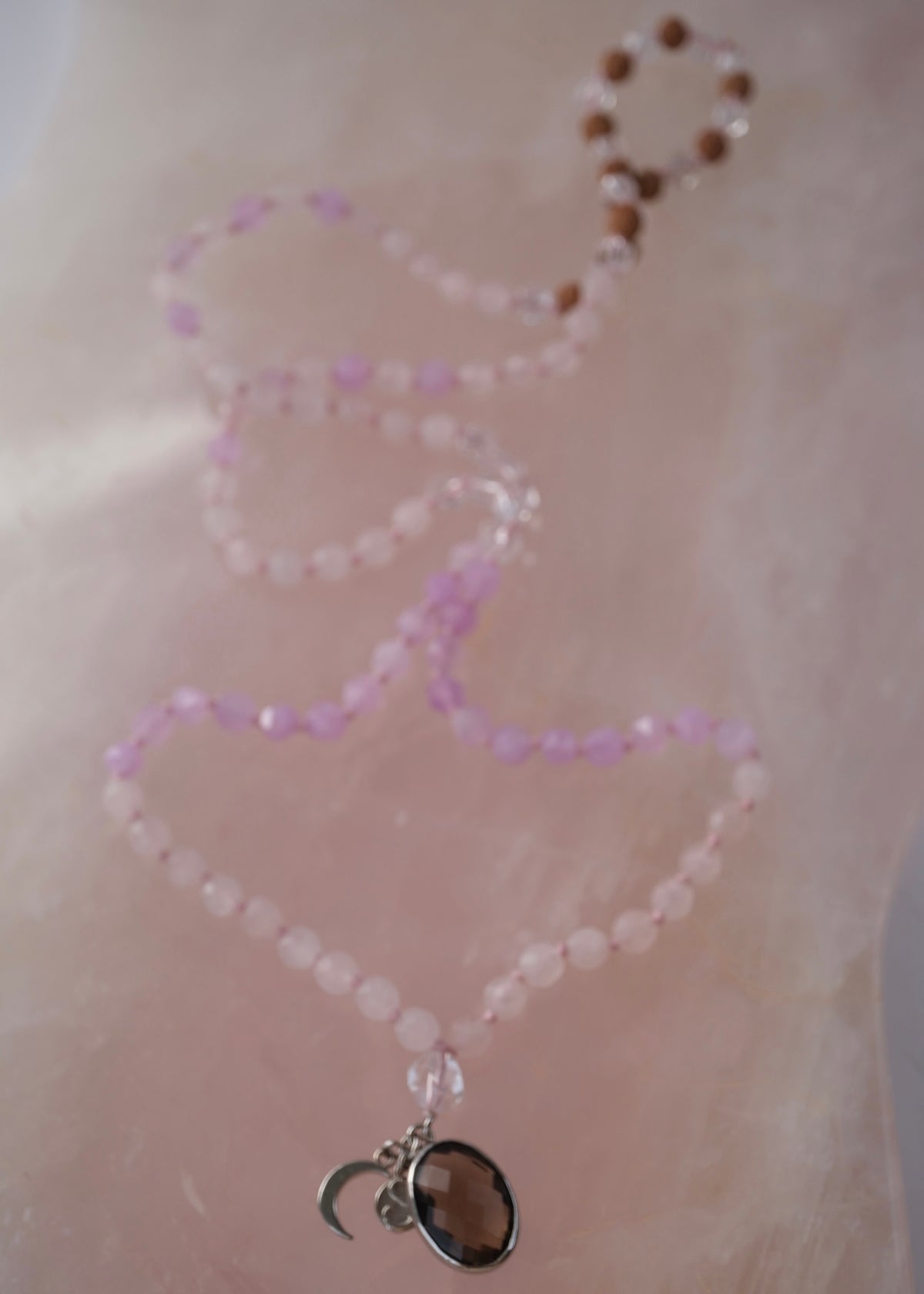 BHAVA Radiating Positivity Mala | Amethyst Herkimer, Smoky &amp; Rose Quartz