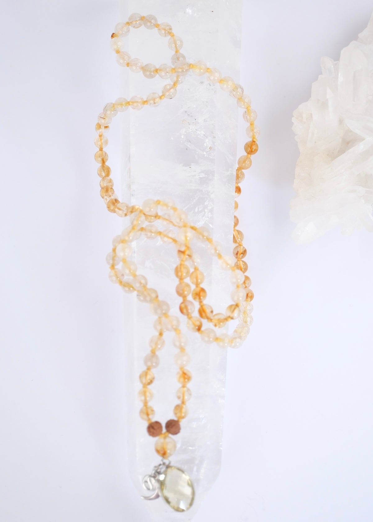 SOLAR PLEXUS Chakra Mala | Citrine, Lemon Quartz & Rudraksha
