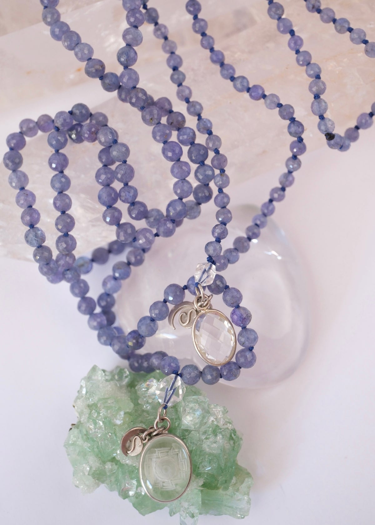 KASHI Awakened Mala | Tanzanite &amp; Himalayan Quartz | Shiva Consciousness