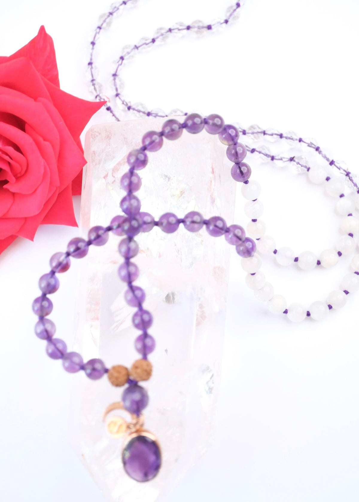 HERO’s Journey | Amethyst, Moonstone, Quartz Mala