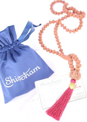 TEMPLE Collection GANAPATI Riddhi Siddhi Mala | Nepal 8 Mukhi Guru bead with 108 Premium Indonesian 8 Mukhi Rudraksha